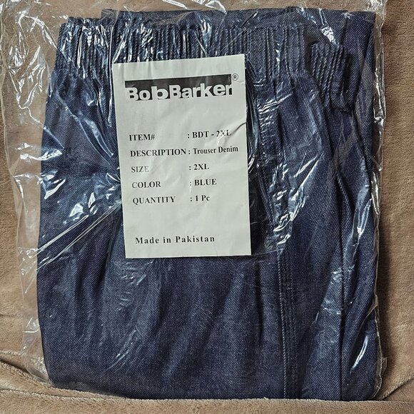 Elastic Waist Denim Pants 2XL Miss Fit 100% Cotton Made In Pakistan Blue - Picture 9 of 9